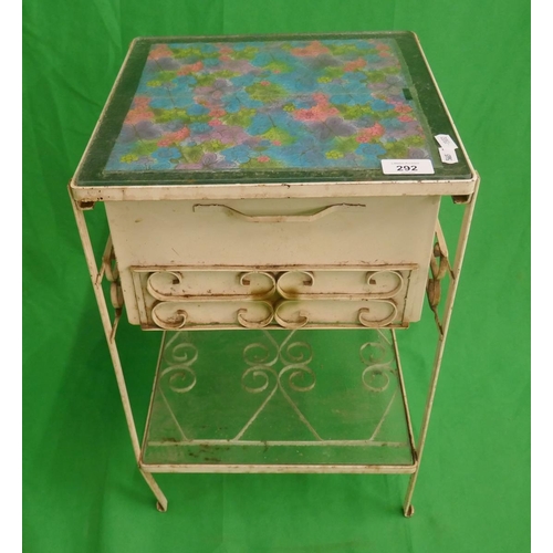 292 - Small wrought iron cabinet