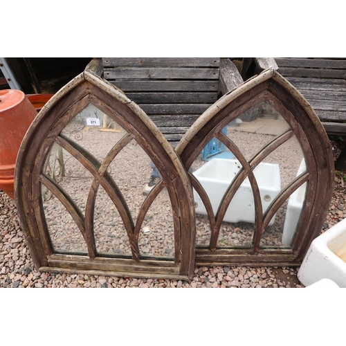 371 - 2 Gothic style mirror windows