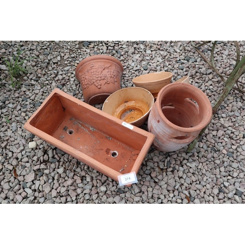 374 - Collection of terracotta pots