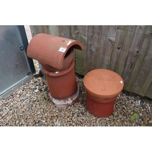 378 - 2 terracotta chimney pots