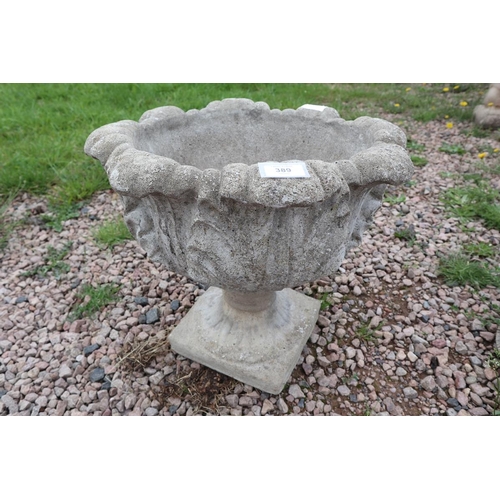 389 - Stone pedestal planter - Approx height: 44cm