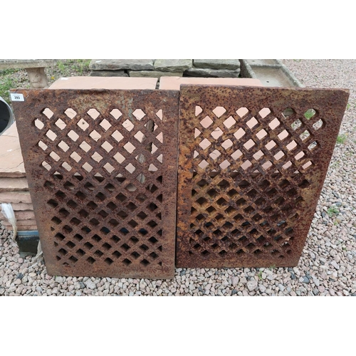 393 - Pair of heavy metal grates