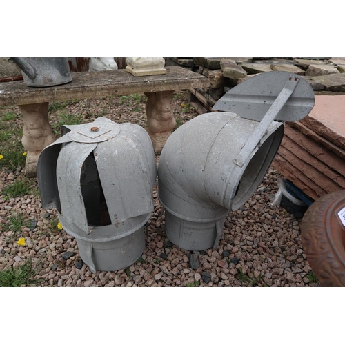 395 - 2 galvanised chimney cowls