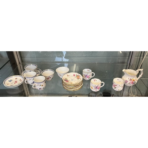 97 - Royal Crown Derby “Derby Posies” part tea set together with Richard Ginori – 4 cups & 3 saucers