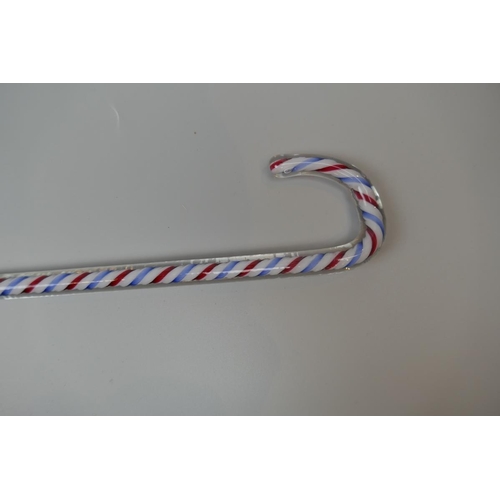 112 - Candy twist glass walking cane