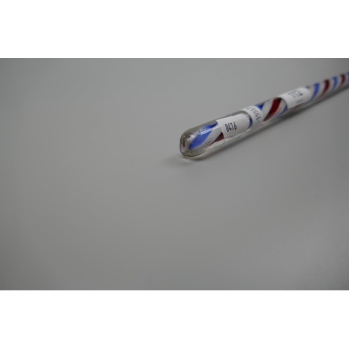 112 - Candy twist glass walking cane