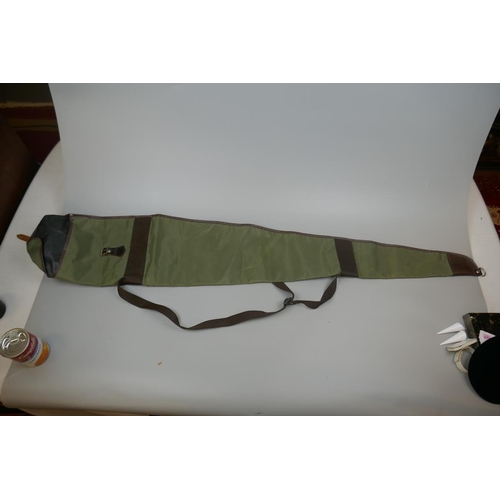 126 - SA80 bayonet together with another and first aid pouches and water bottles etc.