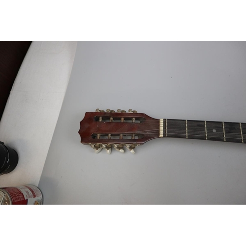 180 - Flat back Bouzouki Irish stringed instrument together with a smaller one