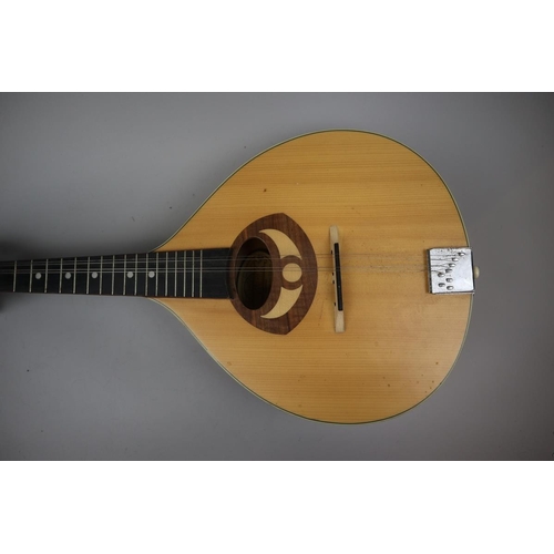 180 - Flat back Bouzouki Irish stringed instrument together with a smaller one