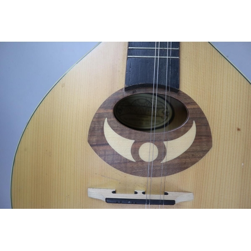 180 - Flat back Bouzouki Irish stringed instrument together with a smaller one