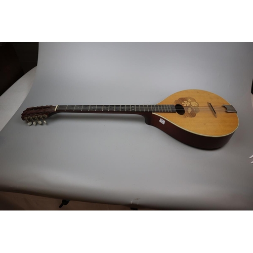 180 - Flat back Bouzouki Irish stringed instrument together with a smaller one