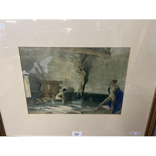 220 - 4 x Sir William Russel Flint prints: The Millers Daughter, Francine, Marie & Simone, Strangers i... 