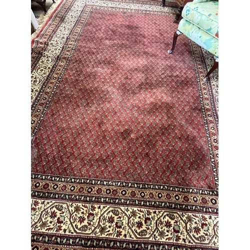 230 - Large red rug by Keshan - Approx size: 350cm x 248cm