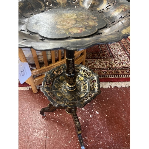 235 - Victorian hand decorated papier mache table