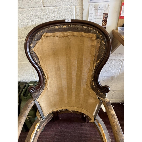 255 - Well shaped mahogany armchair frame