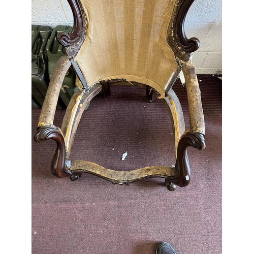 255 - Well shaped mahogany armchair frame