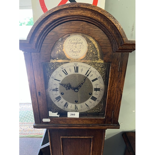 260 - Oak long case clock