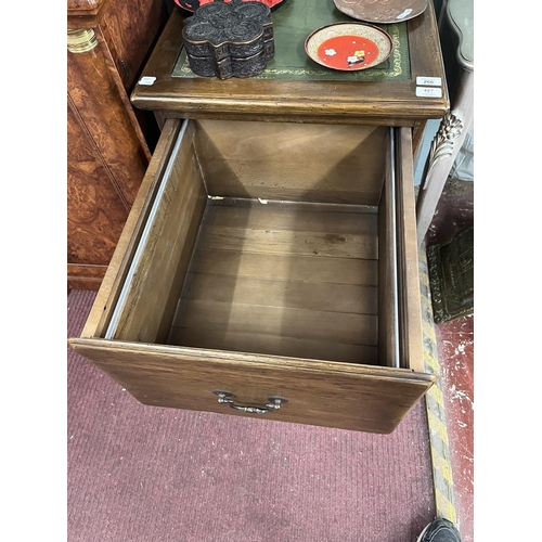 266 - Oak leather topped filing cabinet