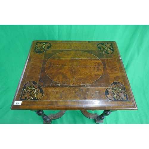 272 - Antique inlaid table - Approx size: W: 70cm D: 56cm H: 74cm