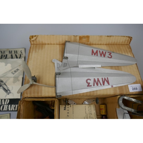 289 - 1938 Hurricane M.W.3 Monoplane toy aeroplane in original box