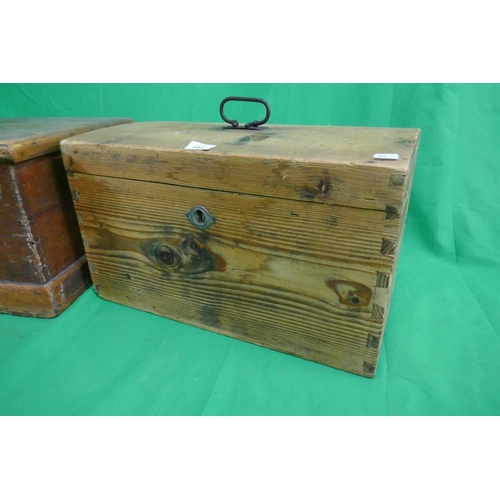 290 - Pine dome topped chest together with another