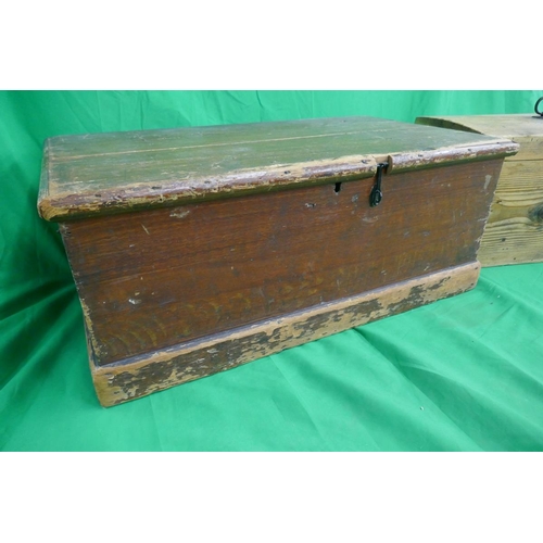 290 - Pine dome topped chest together with another