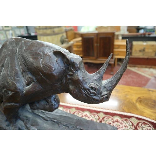 294 - Bronze - Charging Rhinoceros by Dylan Lewis (widely recognised as one of the world’s foremost sculpt... 