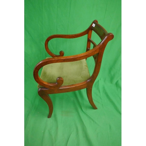 348 - Set of 4 Regency style brass inlaid chairs together with a carver