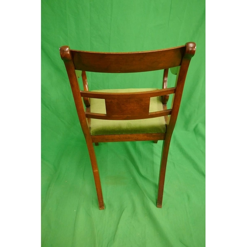 348 - Set of 4 Regency style brass inlaid chairs together with a carver