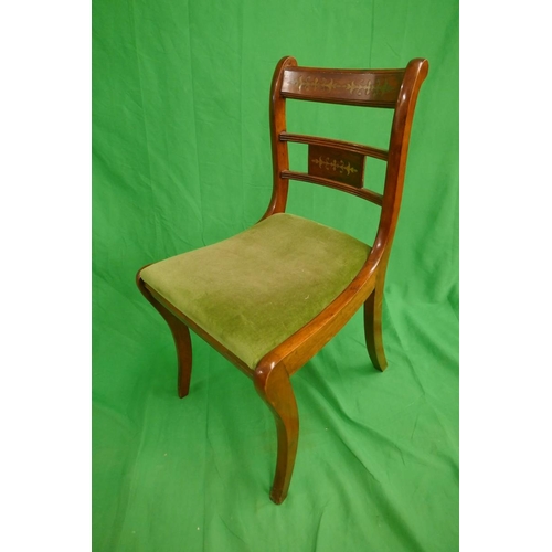 348 - Set of 4 Regency style brass inlaid chairs together with a carver