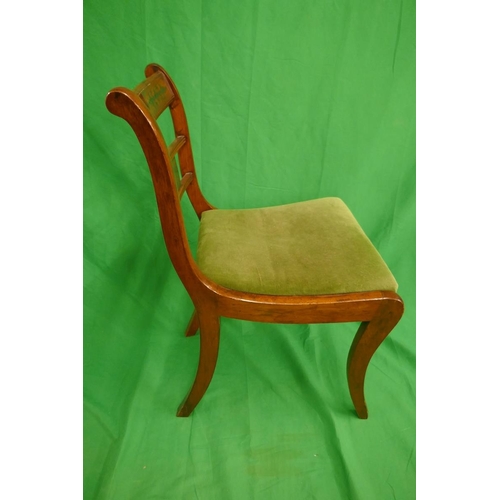 348 - Set of 4 Regency style brass inlaid chairs together with a carver