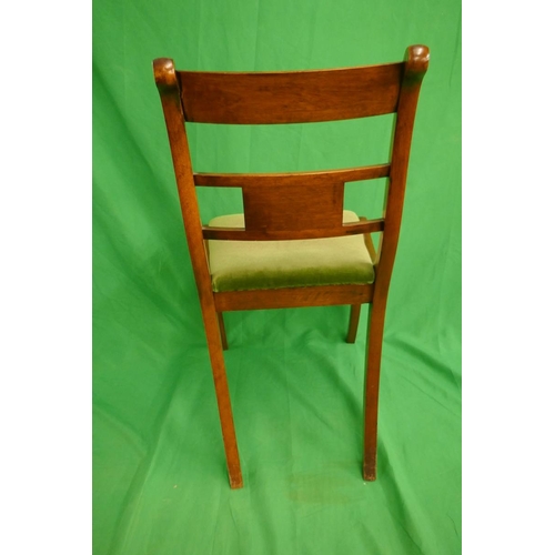 348 - Set of 4 Regency style brass inlaid chairs together with a carver