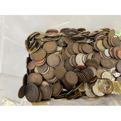 70 - Large collection of coins and notes unsorted