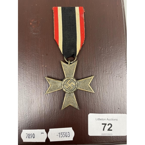 72 - WWII Iron Cross dated 1939 on mount