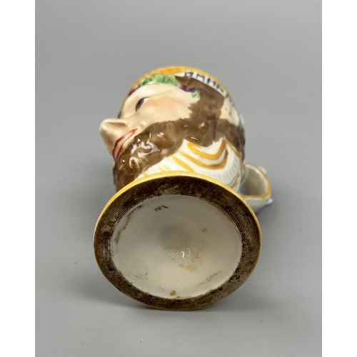 75 - 19thC Pratts Satyr's head mug with a scare frog inside