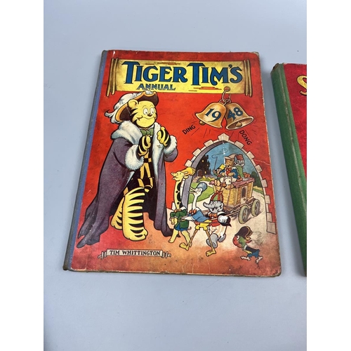 85 - 3 vintage annuals Tiger Time 1948, Sunshine Corner and Lucy Atwell