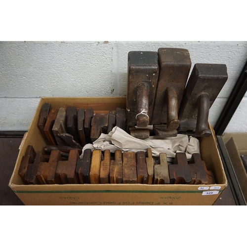 329 - Box of 19thC woodworking planes