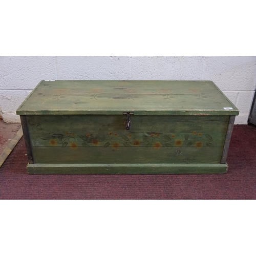 345 - Stencilled painted blanket chest