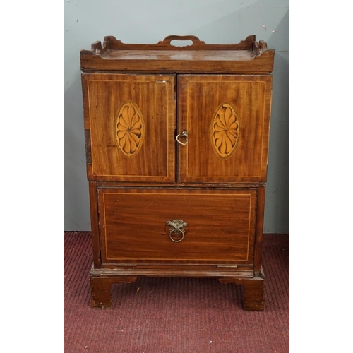 354 - Inlaid antique mahogany cabinet - Approx size: W: 55cm D: 46cm H: 83cm