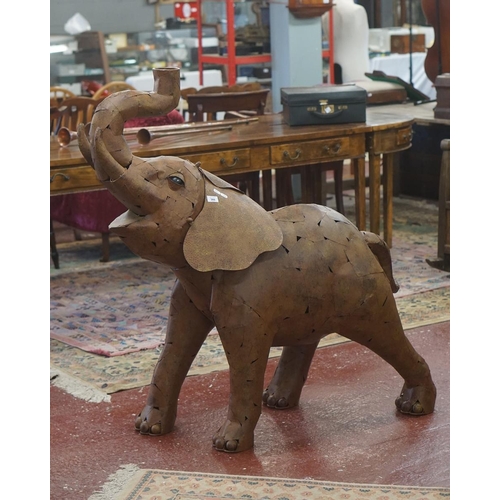 366 - Large metal art elephant - Approx height: 124cm