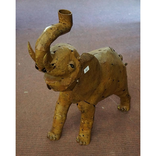 367 - Large metal art baby elephant - Approx height: 78cm