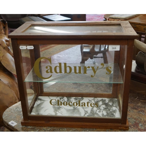 368 - Cadbury's chocolate countertop display cabinet - Approx size: W: 46cm D: 24cm H: 40cm