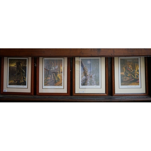 409 - Set of 4 L/E prints by Mick CawstonFrame size is 45cm x 35cm approxImage size is 21cm x 30 cm approx... 