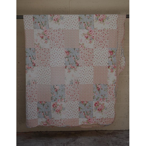 412 - King size floral quilt