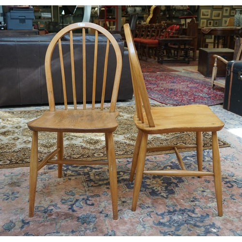 437 - Pair of blonde elm Ercol dining chairs