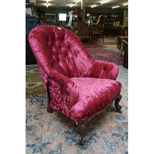 442 - Victorian crushed velvet chair