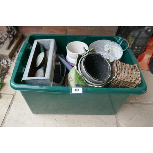 453 - Collection of garden pots etc