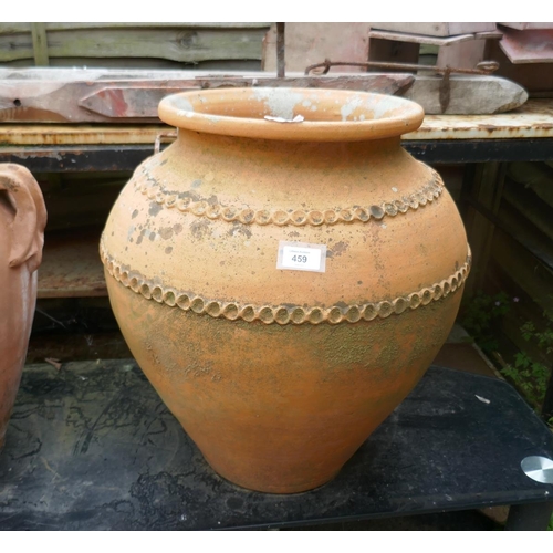 459 - Large decorative terracotta urn - Approx height: 54cm