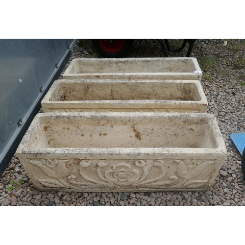 465 - 3 stone trough planters