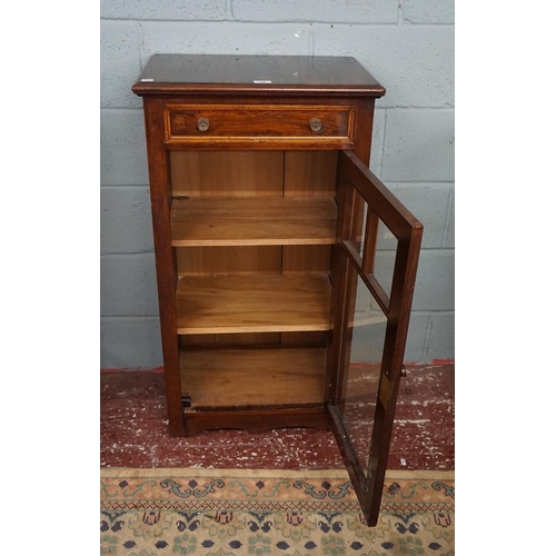 302 - Rosewood glazed cabinet with drawer - Approx size: W: 56cm D: 37cm H: 106cm